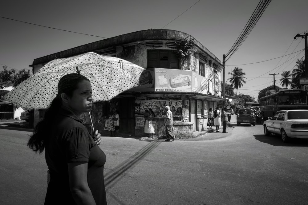 She hesited, then quickly crossed over to the other side (Leica Q) 